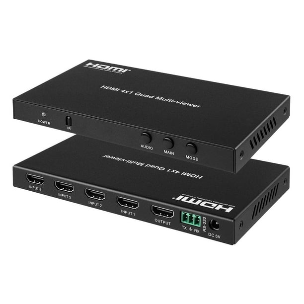 HDMI 4x1 MultiViewer Switch, 4 Port Quad Screen Splitter Scaler