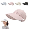 thumbnail image 2 of HuangHuanChen Sun Visor Hat For Women Men Lightweight Wide Brim Sun Protection Baseball Hat for Men and Women Lightweight Visor UV Shade Ponytail Cap Outdoor Hats, 2 of 6