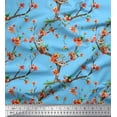 thumbnail image 1 of Soimoi Viscose Chiffon Fabric Snake,Leaves & Blossom Floral Printed Fabric 1 Yard 42 Inch Wide, 1 of 1