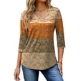 thumbnail image 2 of Fantaslook V Neck T Shirts for Women 3/4 Sleeve Tunic Tops Dressy Casual Blouses Boho Basics Tee Summer Fall Clothes, 2 of 8