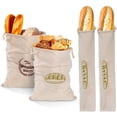 thumbnail image 1 of bolsas de pan de lino, bolsas de pan para mantener el pan fresco, transpirable, bolsa de almacenamiento con cordón para alimentos, bolsa de pan natural sin blanquear para artesanos caseros, 1 of 6