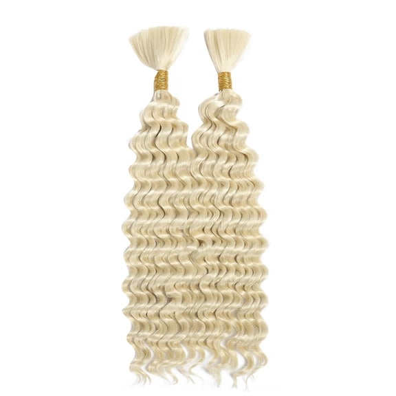 Bright Blonde Wig Deep Wavy Braided Hair Extensions High Temperature Silk Boho Knotless Braids for Women