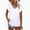 White, variant on WNEGSTG T Shirts for Women 2024 Fashion Solid Color Slit V Neck Short Sleeved Ladies T Shirt