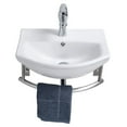 thumbnail image 6 of Ridge Small Wall Mounted Bathroom Sink 17 3/4" White w/Faucet Drain Towel Bar and Overflow Renovators Supply, 6 of 10