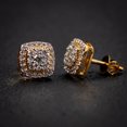thumbnail image 5 of Yellow Gold 925 Sterling Silver 0.50Ct VVS Moissanite Diamond Men's Flower Cluster Screw Back Stud Earrings, 5 of 7