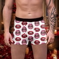 thumbnail image 2 of JHHLSF Men's Male Valentines Day Printed Underwear Funny Fitting Boxer Mid Waist Briefs White,S, 2 of 4