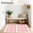 thumbnail image 3 of ODIKA 2'x3' Machine Washable Non-Slip Area Rug, Scandinavian Trellis Minimalist Design High Traffic Rug, Pink, 463706, 3 of 7