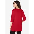 thumbnail image 4 of Roaman's Women's Plus Size Three Quarter Sleeve Embellished Tunic, 4 of 6