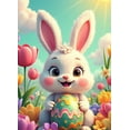thumbnail image 4 of Easter Bunny Floral Egg Backdrop Decorative Photo Banner Spring Photography Props Celebrations Kid's Party Easter Decorations Event Decor, 4 of 8