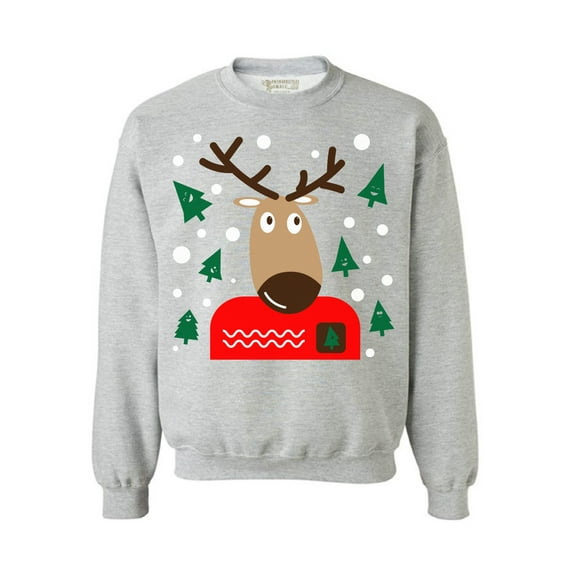 Awkward Styles Reindeer Christmas Sweatshirt Funny Christmas Sweater Xmas Reindeer Sweater Holiday Gift Women's Christmas Sweatshirt Christmas Sweater for Men Tacky Funny Christmas Gifts