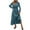 Sky Blue, variant on Women's Long Sleeve V Neck Button Maxi Dress Casual Swiss Dots Bohemian Flowy Pleated A-Line Long Dress Fall Winter Holiday Boho Midi Dress Cocktail Wedding Guest Dresses for Women