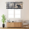 thumbnail image 2 of Bear Window Curtain Valance Wild Animal Rustic Wooden Board Forest Camping Country Nature Window Valance for Living Room Bedroom, Kitchen Valance Rod Pocket Window Decor Curtain 54 by 18 in, 1 Panel, 2 of 6
