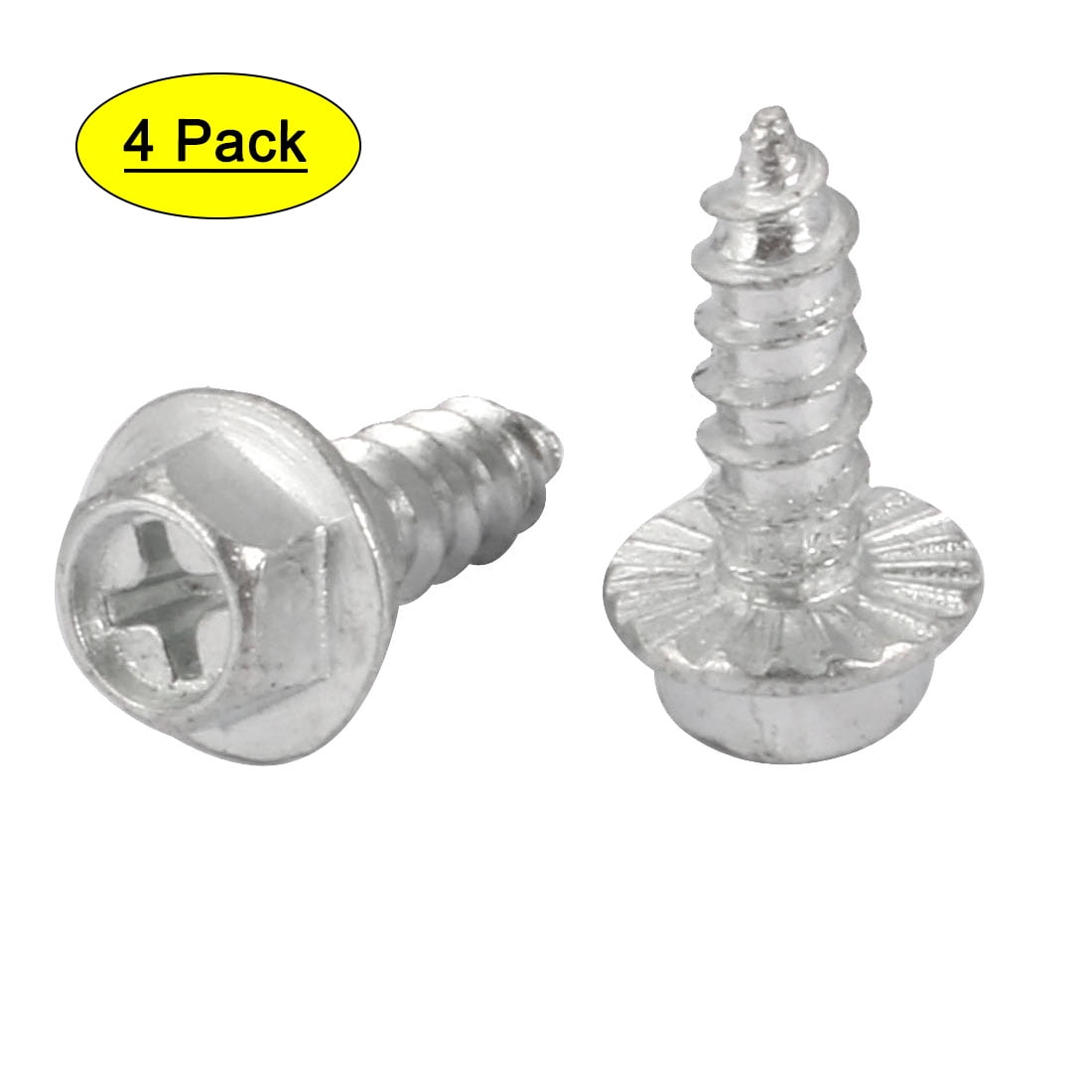 4Pcs M5x16mm Phillips Drive Serrated Flange Hex Head SelfTapping Screw