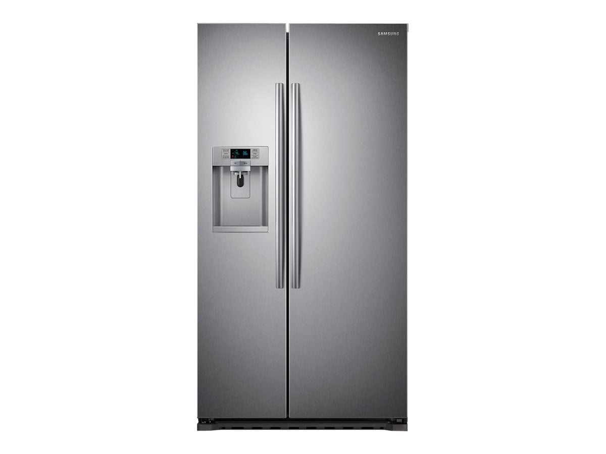 Samsung RS22HDHPNSR - Refrigerator/freezer - side-by-side with water dispenser, ice dispenser - freestanding - width: 35.7 in - depth: 29.5 in - height: 69.3 in - 22.3 cu. ft - stainless steel