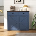 thumbnail image 2 of S-HOME Free Standing Farmhouse Black Tilt Out Trash Cabinet for Kitchen Conveniently Holds 20 Gallon Cans with Barn Door ，Antique Navy Blue, 2 of 16