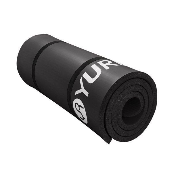 Tapete de Yoga YR Grueso 15 Mm/20 Mm Espuma NBR de Alta Densidad Tapetes de Ejercicio de Pilates para Interiores/exteriores, Negro con Bolsa