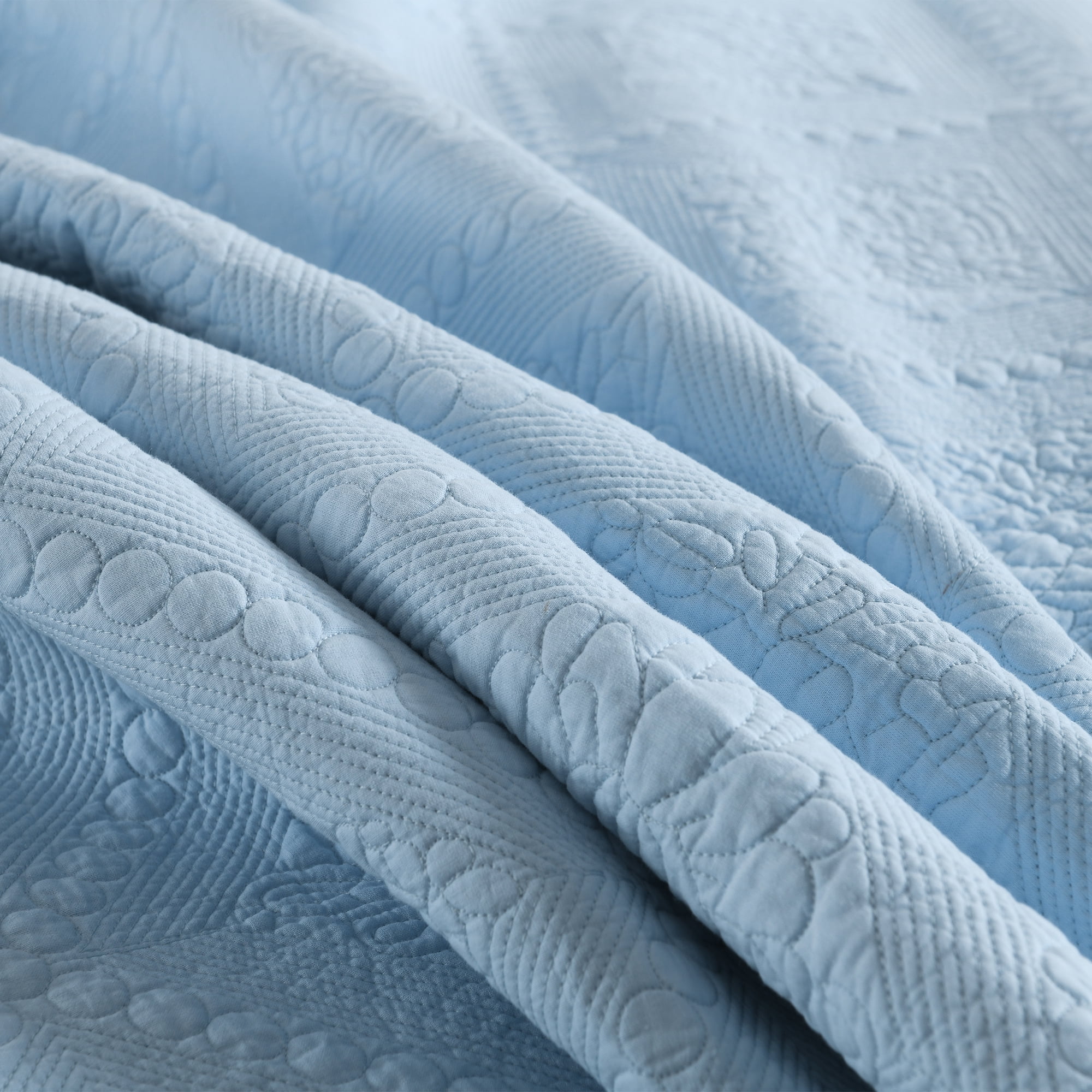 MarCielo 3Pcs 100% Cotton Oversized Quilt Bedspread Coverlet Set TK
