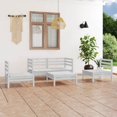 thumbnail image 1 of vidaXL 5 Piece Garden Lounge Set White Solid Pinewood, 1 of 5