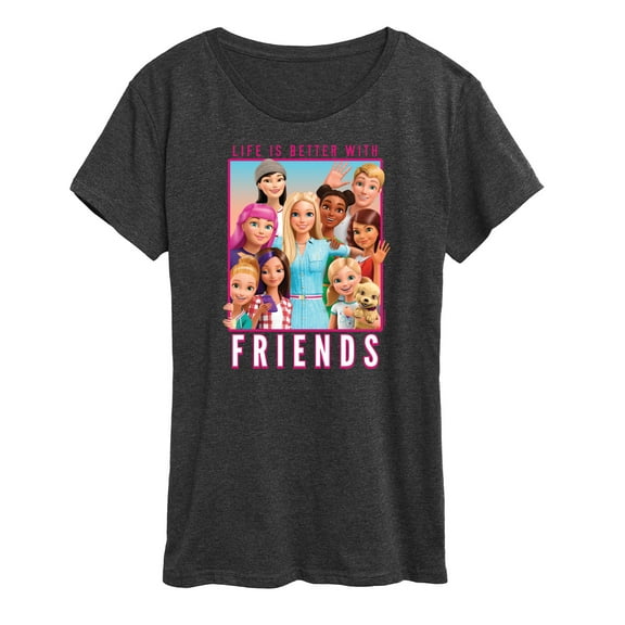Barbie - Life is Better with Friends - Family Photo - Women's Short Sleeve Graphic T-Shirt