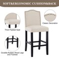 thumbnail image 3 of Fabric Upholstered Beige Counter Height Dining Chair with Nailhead Trim,Set of 2, 3 of 8