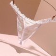 thumbnail image 5 of Women G-String Thongs T-back Floral Lace Bikini Panties Low Waist Thongs Breathable Cheeky Underwear Panties Lingerie Purple, 5 of 5
