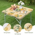thumbnail image 4 of Yellow Lemon Fruit Leaves LightYellow Pattern Square Fitted Tablecloth with Elastic Edge,Square Table Cover,Washable Elastic Table Cover for Home Kitchen Party Decor 36"x36", 4 of 6