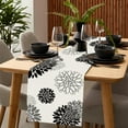 thumbnail image 2 of Black Gray Table Runner Dahlia Pinnata Flower Beige Table Runners Modern Elegant Pompon Farmhouse Geometric Coffee Table Center Decor for Home Kitchen Dining Party 13 x 48 Inch, 2 of 6