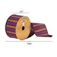 thumbnail image 2 of Vickerman 2.5" x 10 Yards Orange and Purple Striped Christmas Ribbon, 2 of 2