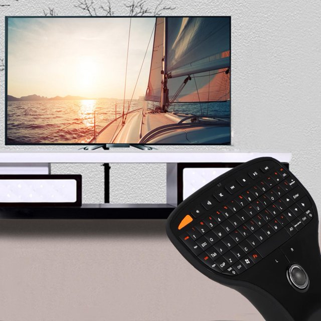 QWERTY Keyboard, Practical Plastic Black Wireless Keyboard, For TV Computer W-indows 7