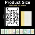 thumbnail image 2 of 9 Styles Mandala Border Stencils 28x21cm Flower Vine Stencil Floral Edge Templates Reusable Corner Stencils for Painting on Furniture Wall Tile Floor Wood Canvas Scrapbook DIY Craft Decor DIY, 2 of 6