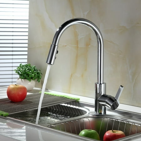 - RUNFINE Group RF421007 patented design 8 inch deck kitchen faucet, Chrome finish.