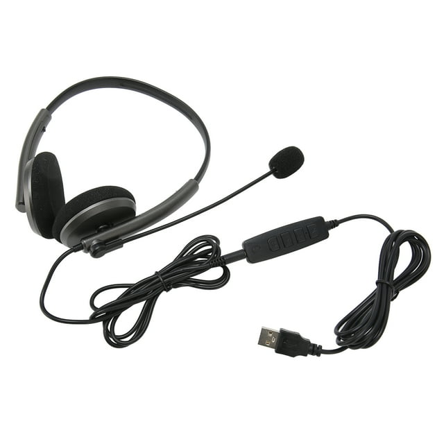 Computer Phone Headset, Call Center Headset Hearing Protection Plug And Play For Business For Online Course Space Gray,Rose Gold