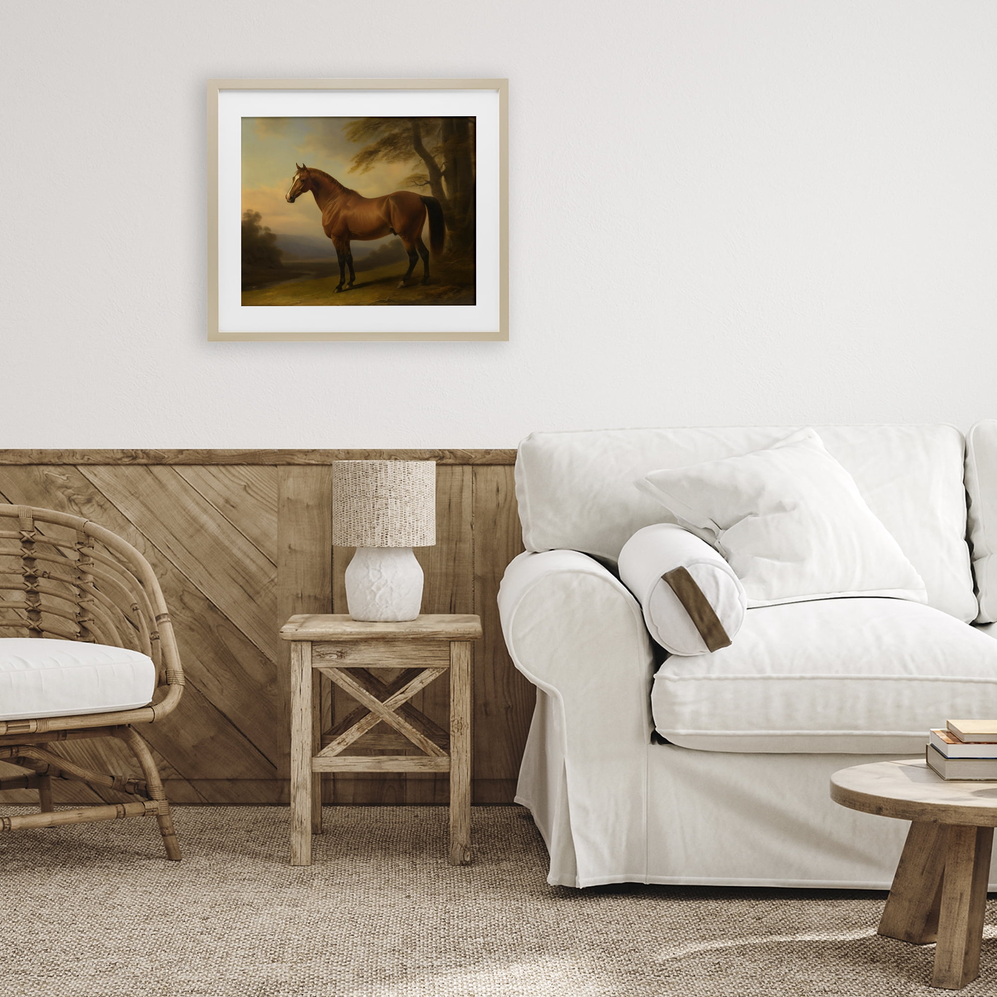 Stupell Industries Vintage Chestnut Horse Birch Framed Print Under Glass, design by Creative Studio