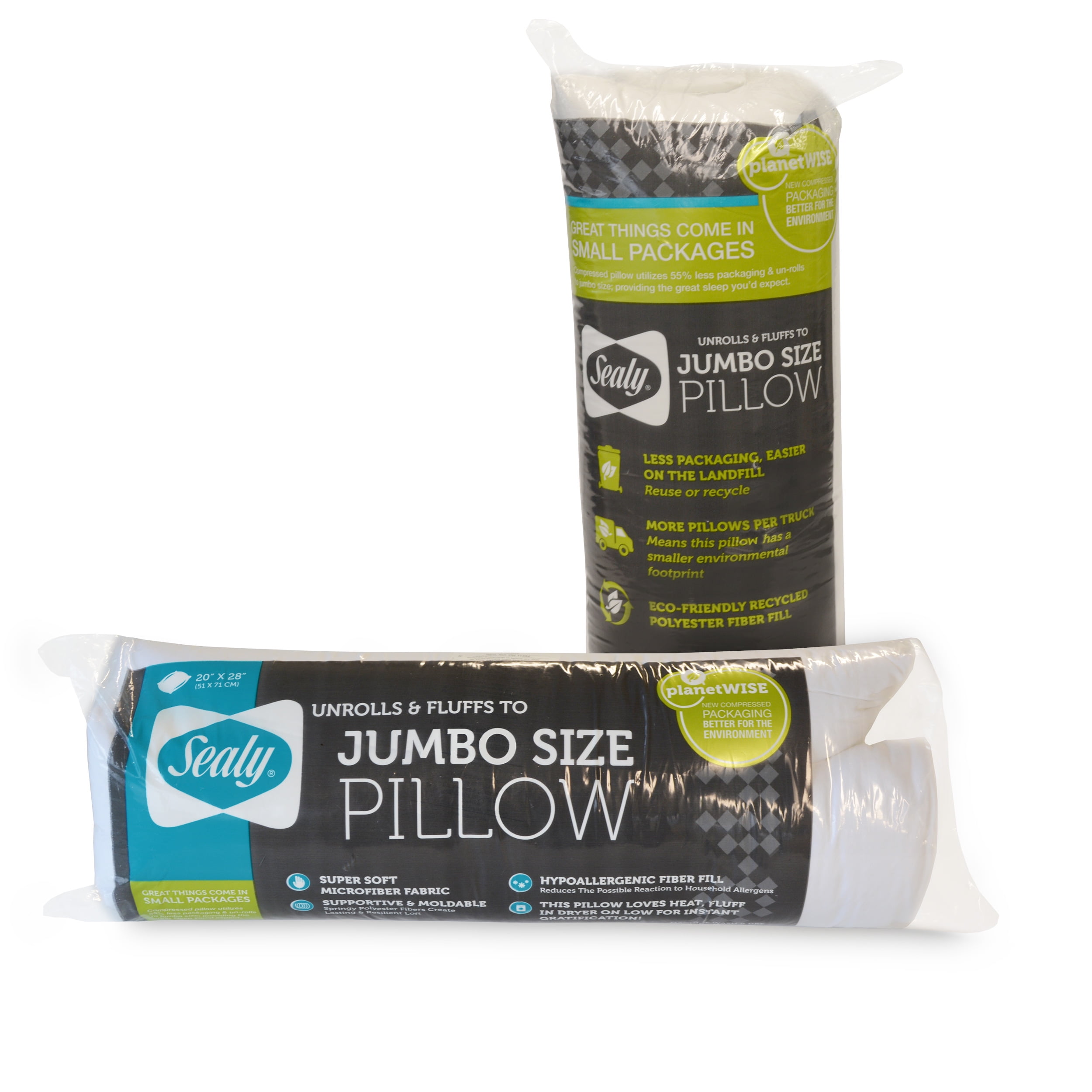 Sealy Jumbo Size Hypoallergenic Supportive Pillow 1 Each