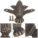 thumbnail image 3 of Esquinas para patas de hardware, 10 piezas de aleación de zinc, protectores de esquinas para patas de madera, cajas de madera, patas, diseño a prueba de futuro, 3 of 12