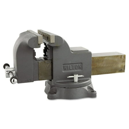 Wilton WS8 8in Jaw 4in Throat Steel Swivel Base Work Shop Bench Vise, Gray
