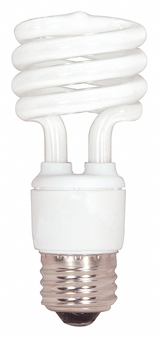 Ultra Mini Spiral CFL Light Bulbs E26-2 Pack GoodBulb Cool White Light Bulb 4100K 13 Watt Compact Fluorescent Bulb 