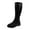 Black, variant on Fesfesfes Womens Tall Boots Retro Shoes Casual Flat Plus Size Mid Calf Zipper US:4.5(35)