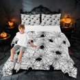 thumbnail image 2 of Homewish Spider Web Full Size Comforter Sets, Happy Halloween Bedding Comforter Set, White, Black Reversible, 3pcs 1 Comforter and 2 Pillowcases, 2 of 6