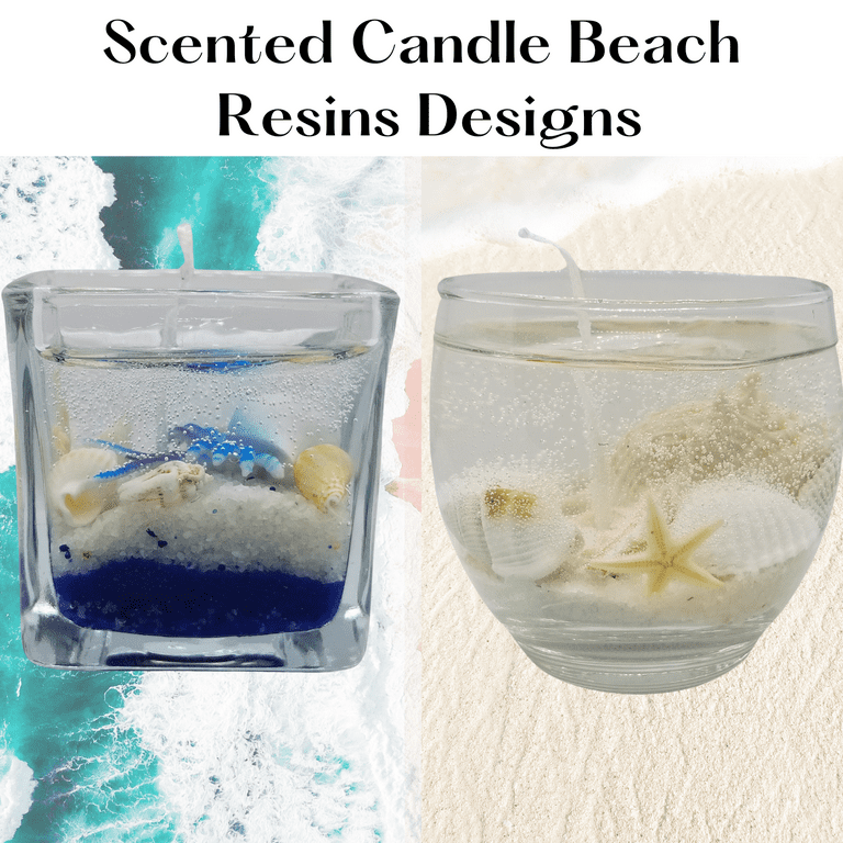 Scented Gel Wax Sea Candle Ocean Themed Candles Handmade and Eco-Friendly Decorative Glass Body Relaxing and Stress Relief Candles for Home Bath