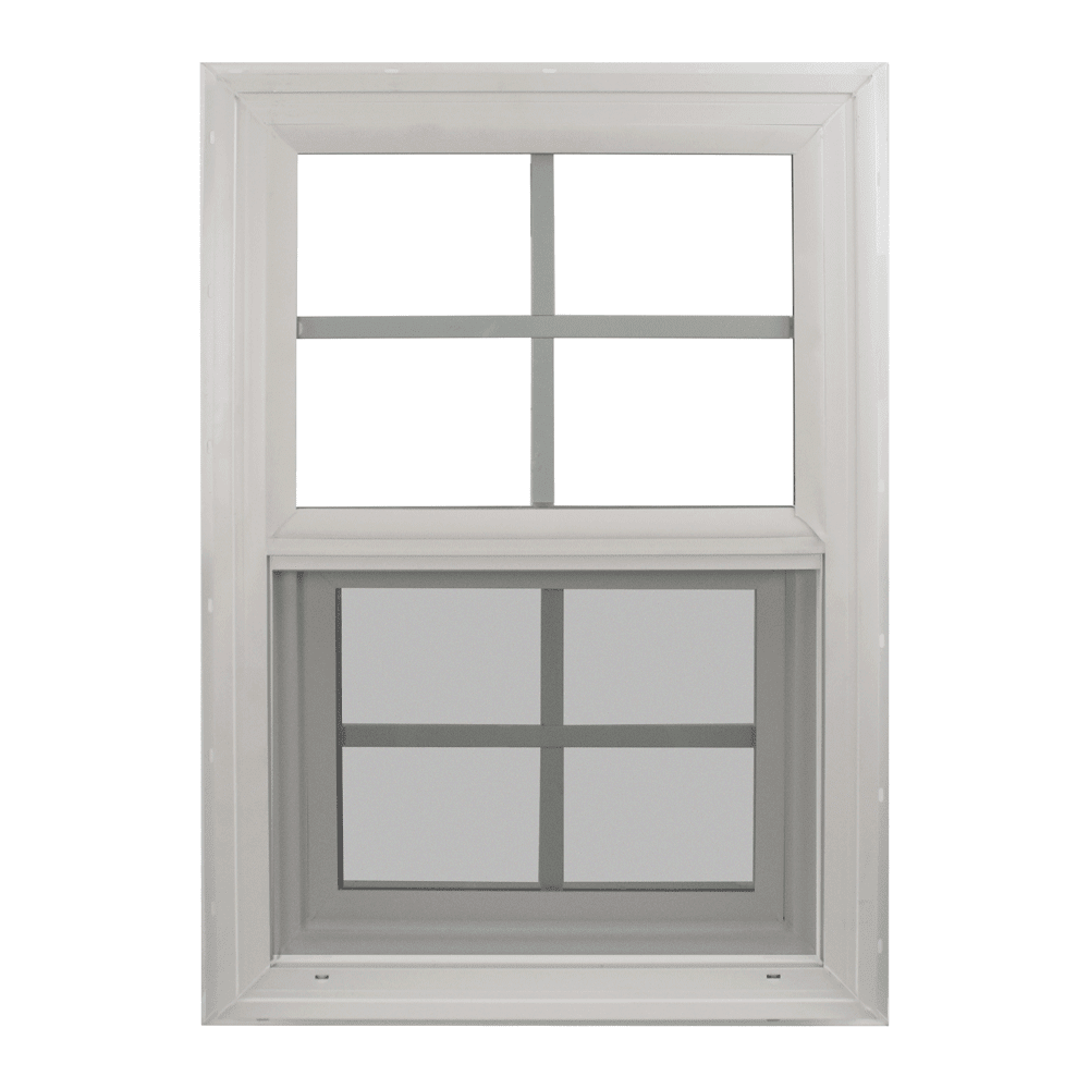 Double Pane Windows 20" x 30" Vertical Windows with Grids White Vinyl