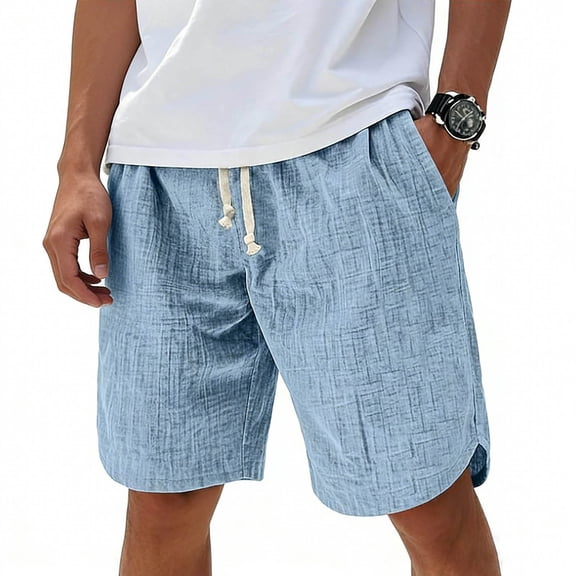 Kinrui Shorts for Men Casual 9" Elastic Waist Drawstring Summer Beach Shorts with Pocket XL