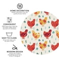 thumbnail image 3 of Honeii Colorful Flower Chickens Print Leather Coaster Set of 4, Ideal for Safeguarding Your Furniture from Drinks Spills and Effortless Cleanup-Round Shape, 3 of 6