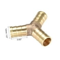 thumbnail image 2 of Uxcell 12mm or 1/2" ID Brass Barb Fitting Y-Shaped 3Way Barb Hose Fitting 2pcs, 2 of 5