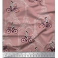 thumbnail image 1 of Soimoi Georgette Viscose Fabric Girl,Bicycle & Eiffel Tower Architectural Print Fabric by The Yard 42 Inch Wide, 1 of 1