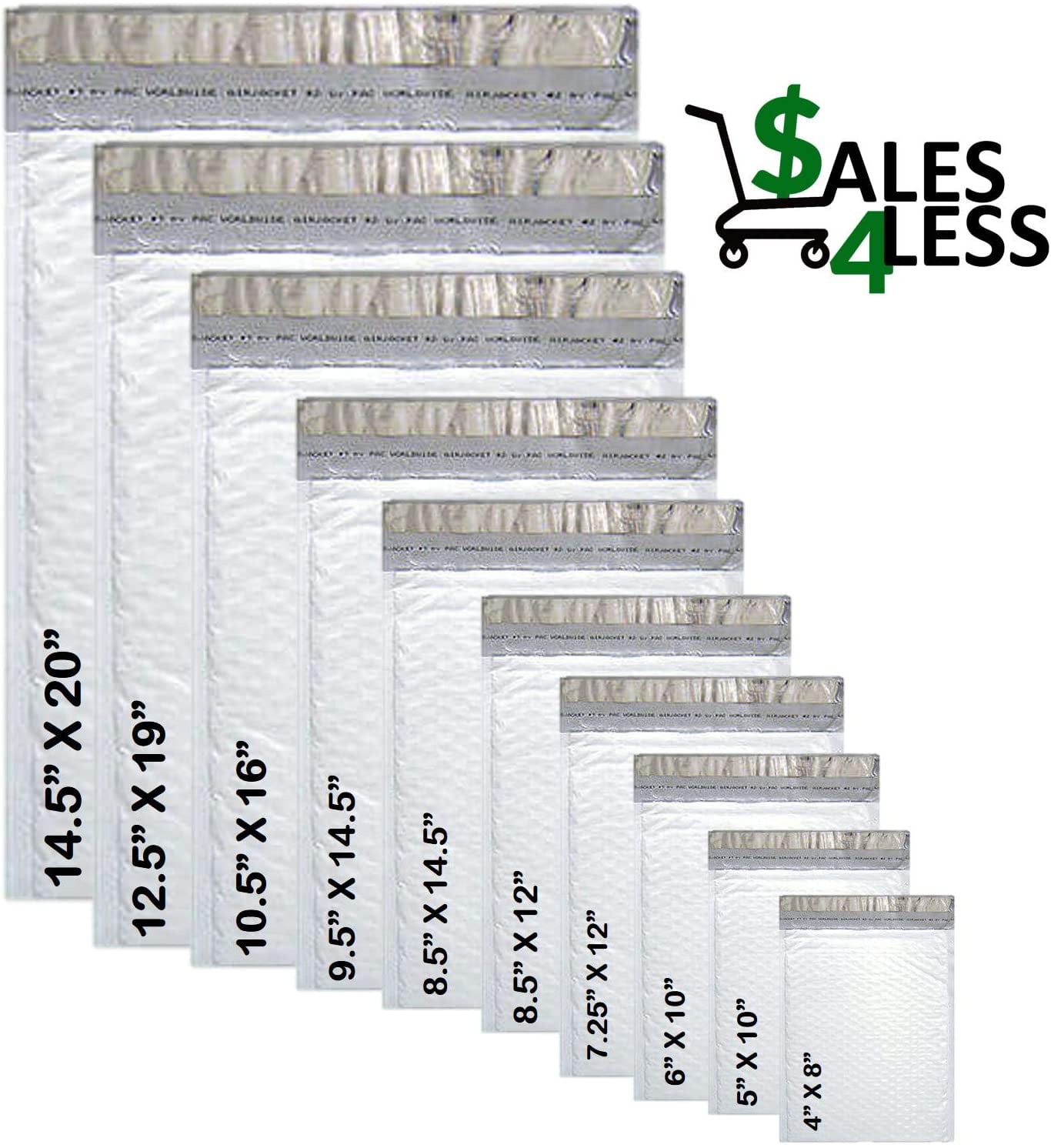 Sales4Less #2 Poly Bubble Mailers 8.5X12 Padded Envelopes Waterproof  25 Pack