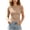 Khaki, variant on EazyTech Women Casual Solid Color One Shoulder Asymmetric Slim Fit Top
