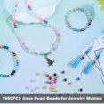 thumbnail image 4 of 1960PCS Pearl Beads for Jewelry Making 28 Colorful 6mm Round Pearl Beads for Bracelets Making Kit Small Pearl Filler Beads for DIY Craft Necklace Earrings, 4 of 7