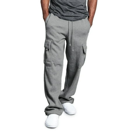 Men Solid Color Sweatpants, Adults Casual Style Cargo Pants with ...
