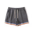 thumbnail image 4 of Men's Casual Solid Color Drawstring Pockets Elastic Sports Shorts,Men's 3" Short Slim Fitted Gym Workout Sweat Running Exercise Athletic Lounge Shorts, 4 of 7